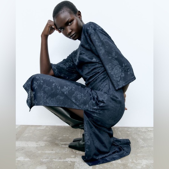 Zara JACQUARD KIMONO DRESS - Picture 5 of 14